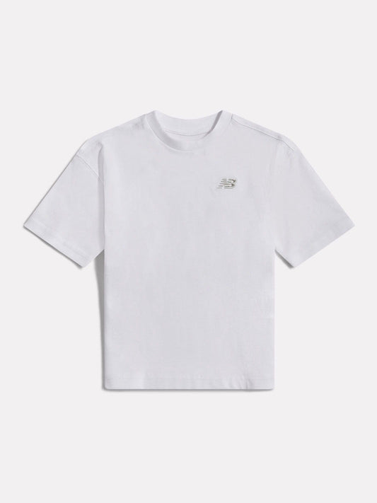 New Balance White Small Logo Jersey T-Shirt image 1