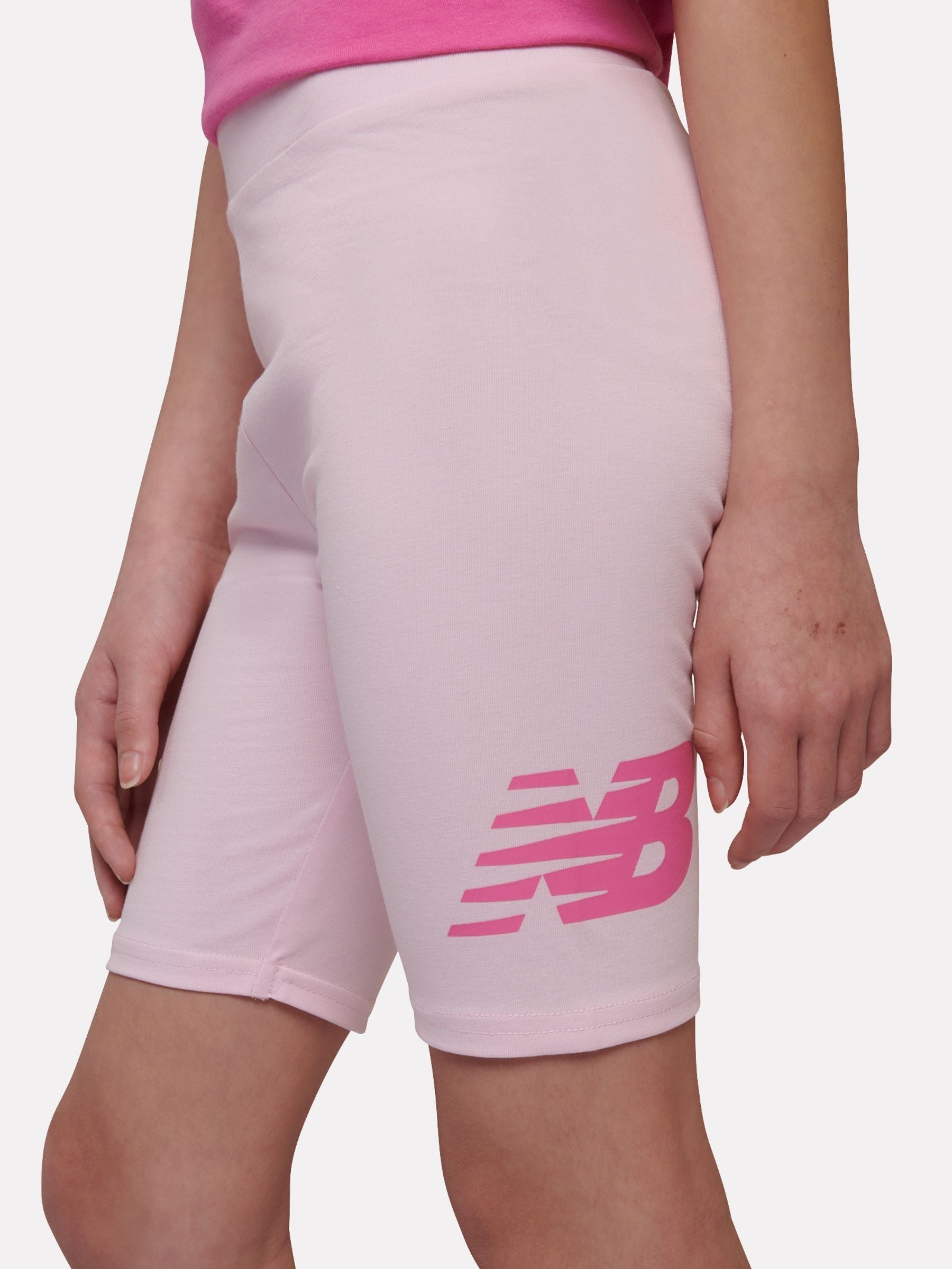 Dsiney Kidz - New Balance Pink Stacked Logo T-Shirt and Cycle Shorts Set image 5