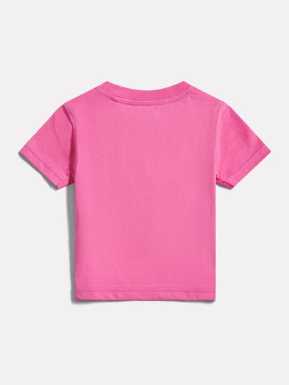 New Balance Dark Pink Stacked Logo T-Shirt image 2