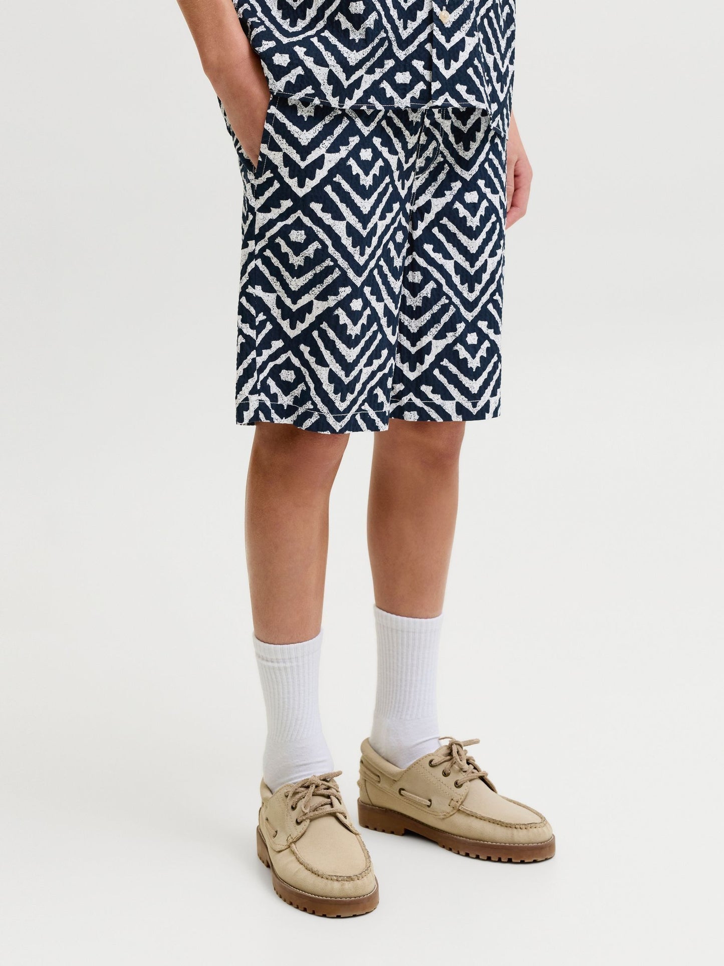 Dsiney Kidz - JACK & JONES JUNIOR Blue Seersucker Shorts image 1