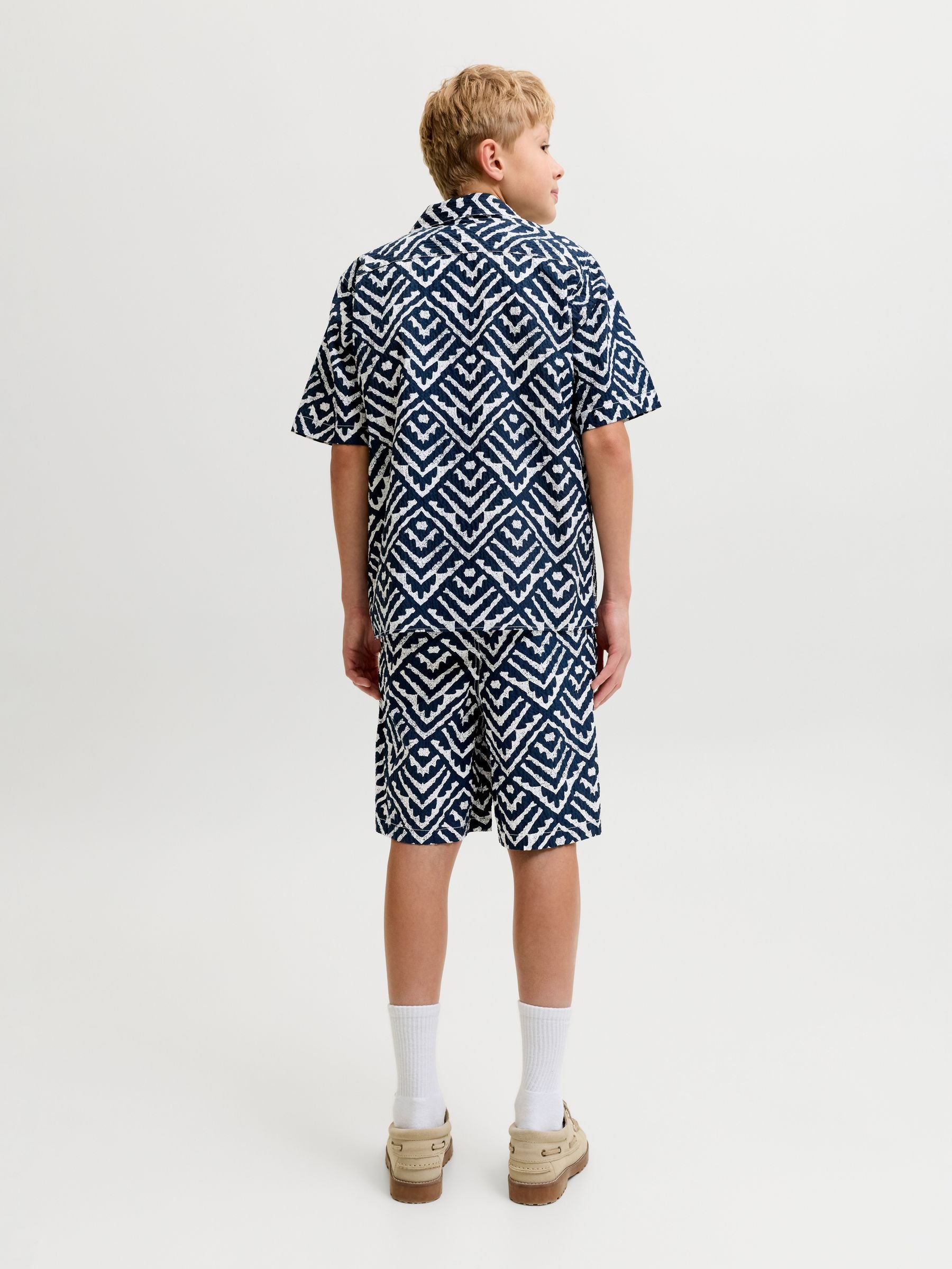 Dsiney Kidz - JACK & JONES JUNIOR Blue Seersucker Shorts image 2