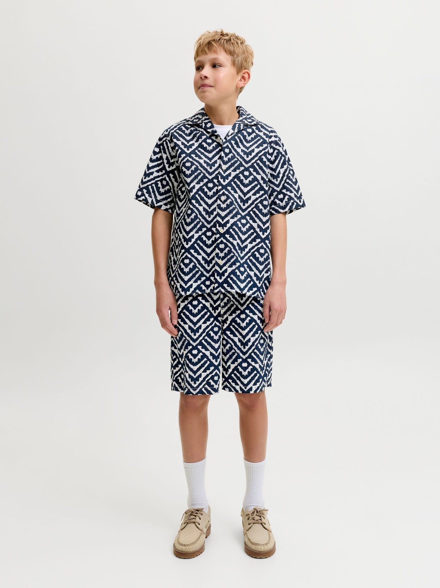 Dsiney Kidz - JACK & JONES JUNIOR Blue Seersucker Shorts image 4