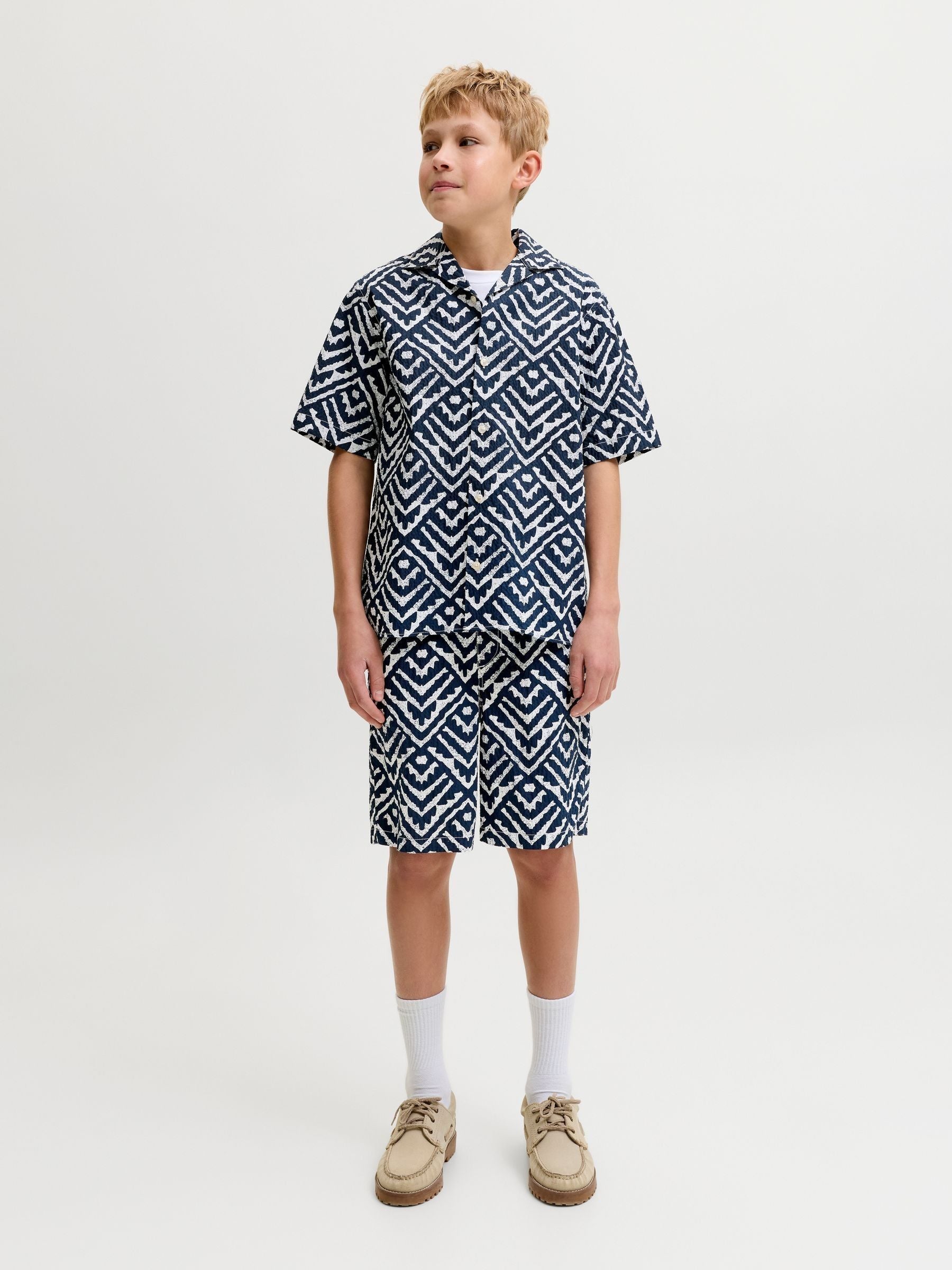 Dsiney Kidz - JACK & JONES JUNIOR Blue Seersucker Shorts image 4