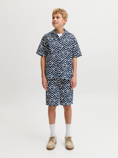 Dsiney Kidz - JACK & JONES JUNIOR Blue Seersucker Shorts image 4