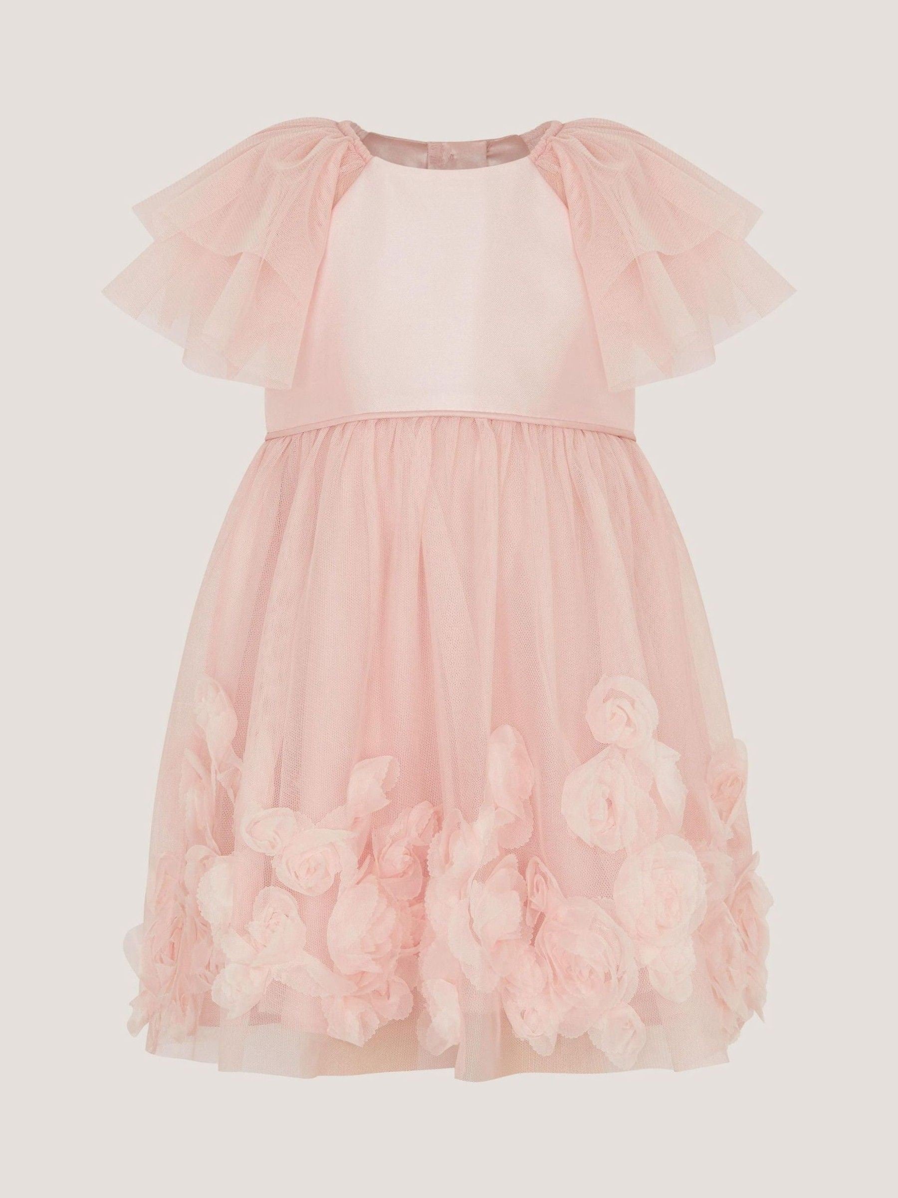 Monsoon Pink Baby Eden Appliqué Rose Tulle Dress image 1