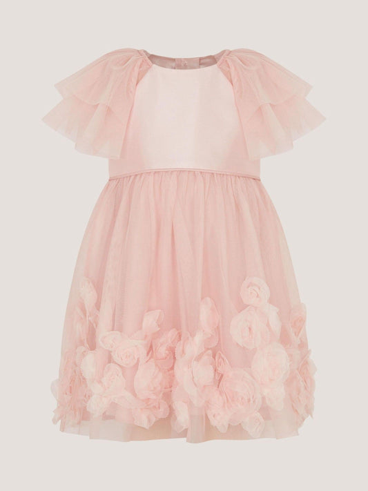 Monsoon Pink Baby Eden Appliqué Rose Tulle Dress image 1