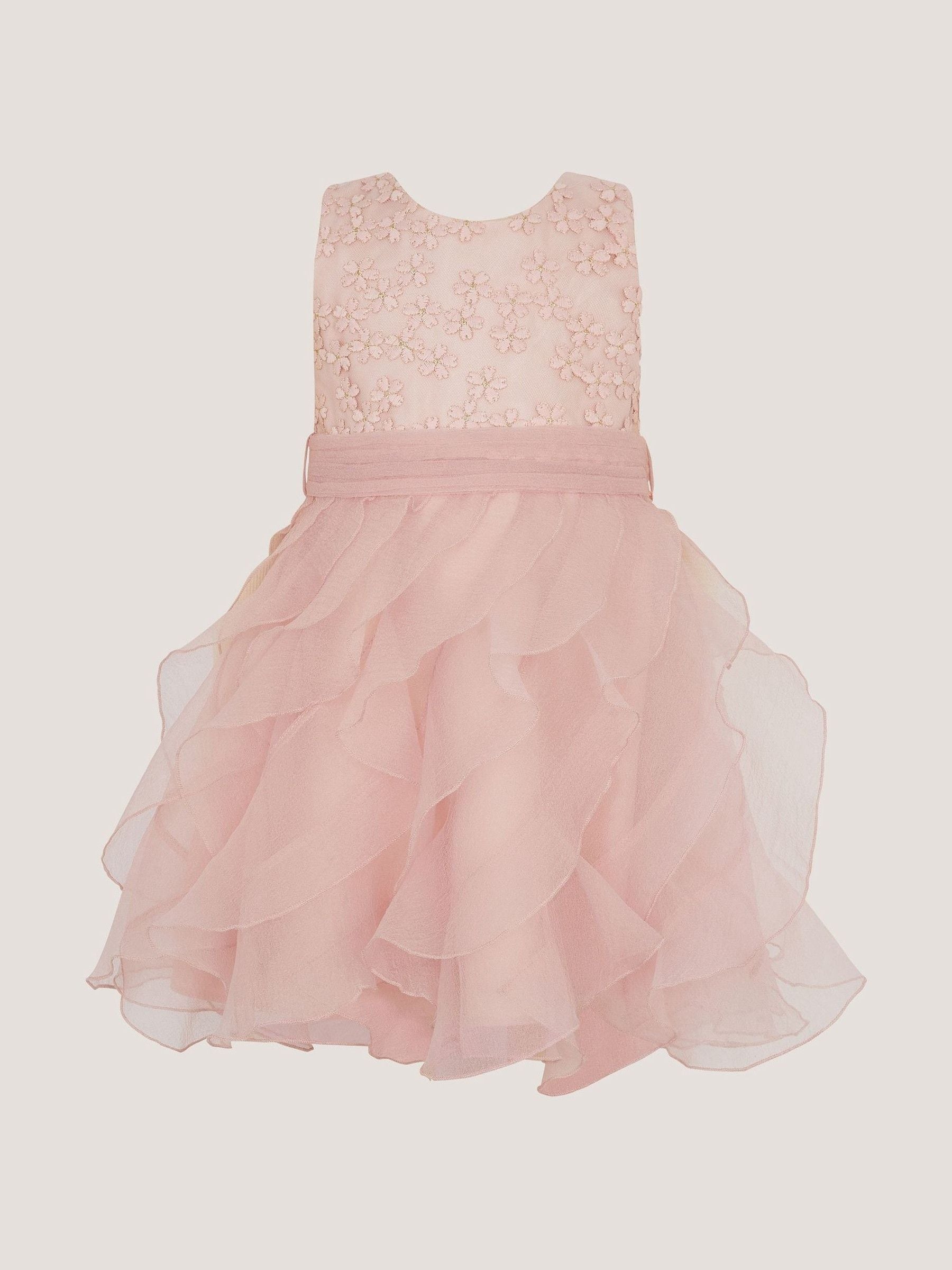 Monsoon Pink Baby Daisy Ruffle Party Dress image 1