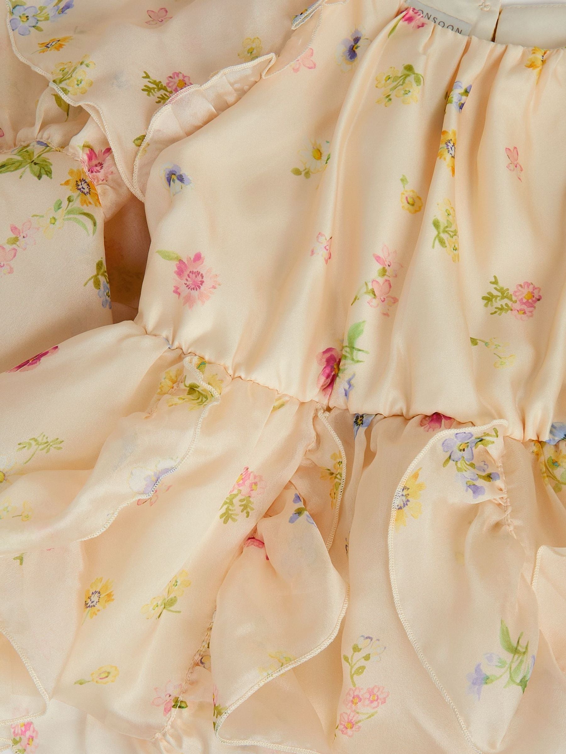 Monsoon Pink Ditsy Floral Ruffle Party Dress image 3
