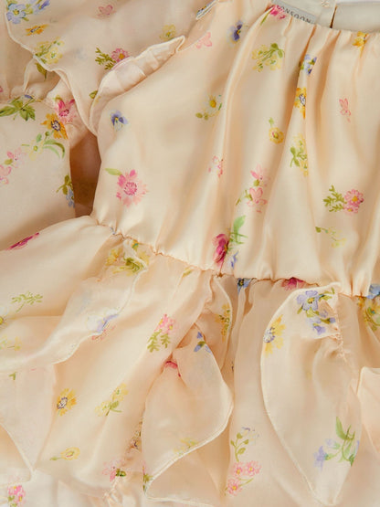 Monsoon Pink Ditsy Floral Ruffle Party Dress image 3