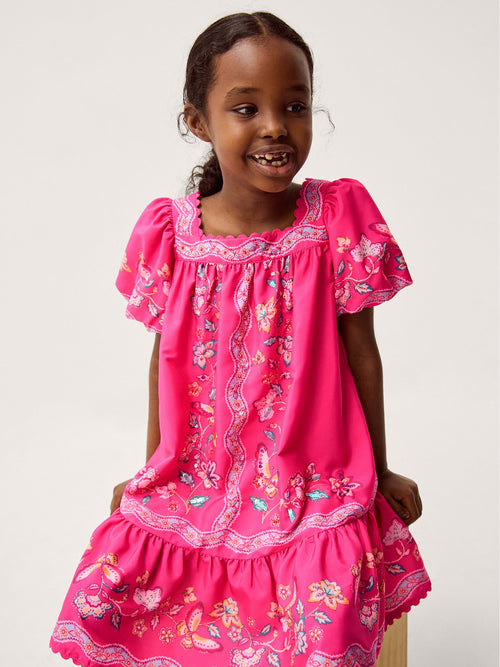 Dsiney Kidz - Monsoon Pink Ariella Sequin Print Scallop Trim Dress image 1