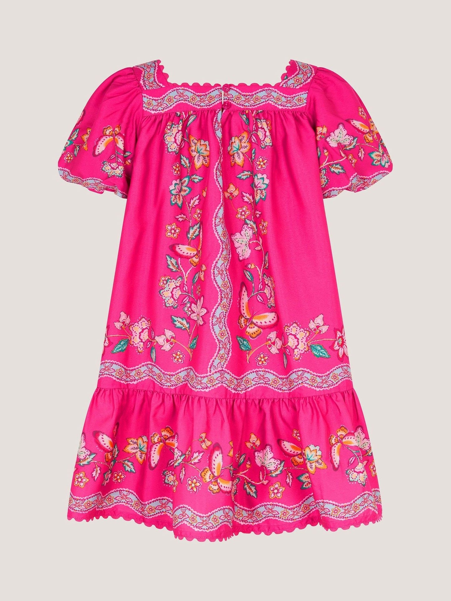 Monsoon Pink Ariella Sequin Print Scallop Trim Dress image 1