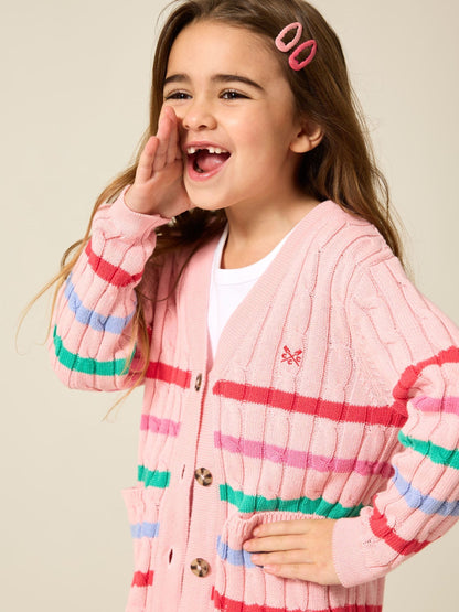 Dsiney Kidz - Crew Clothing Pink Cable Cricket Cardigan image 1
