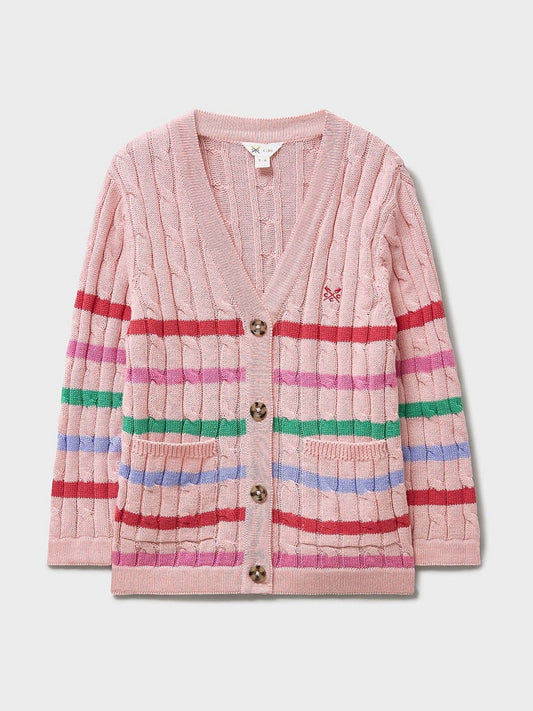 Dsiney Kidz - Crew Clothing Pink Cable Cricket Cardigan image 2