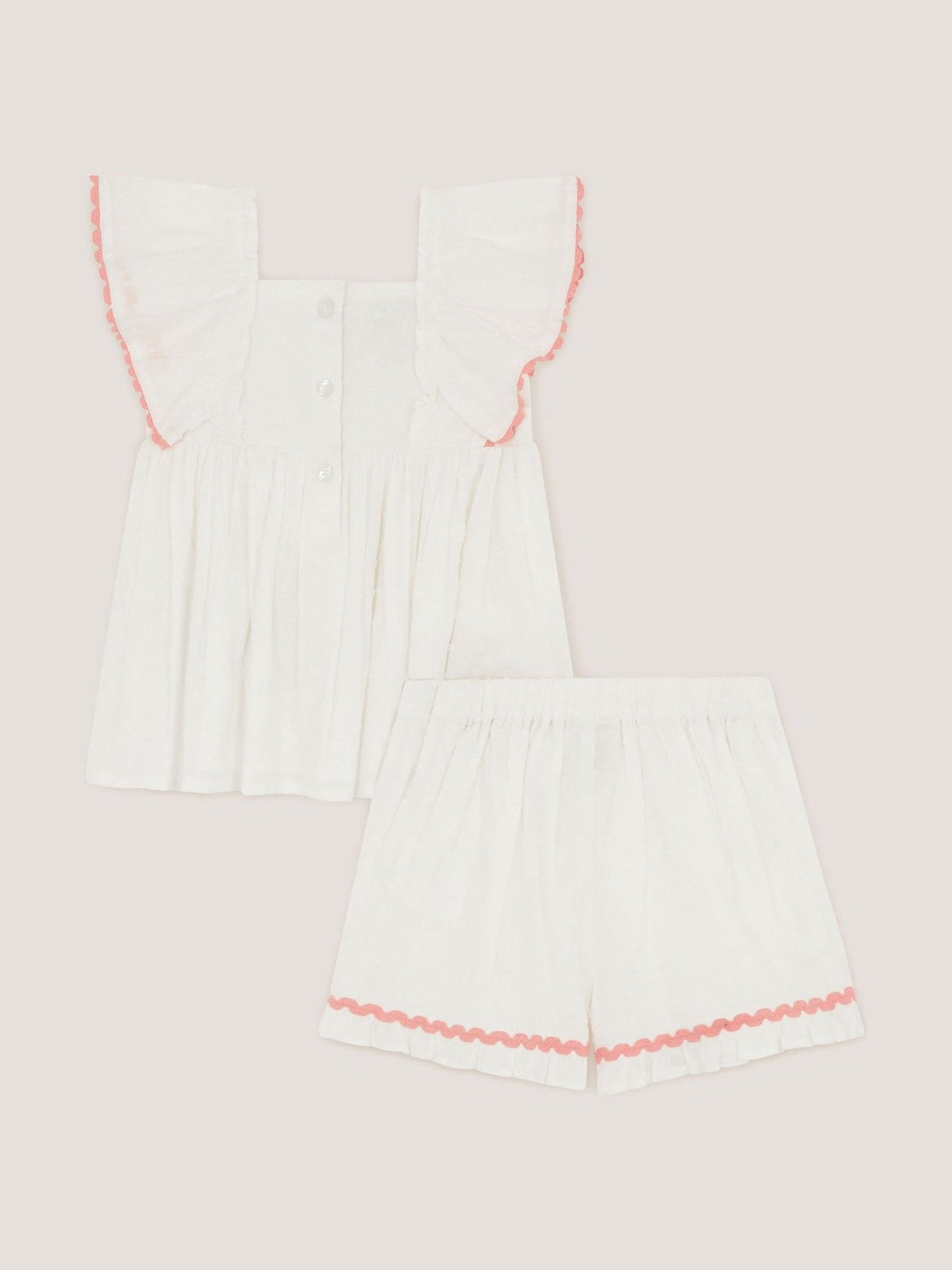 Monsoon Cream Baby Mermaid Embroidered Top & Shorts image 3