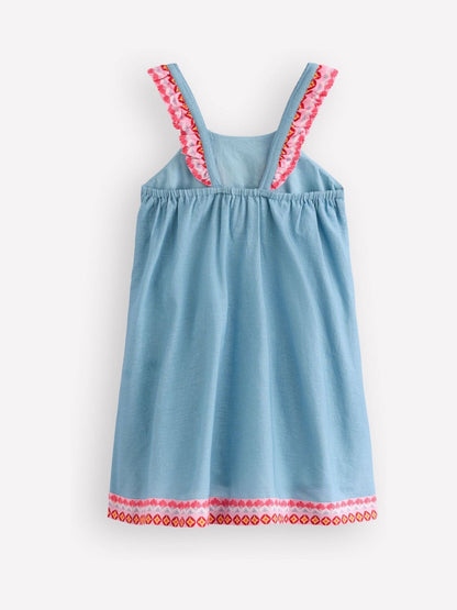 Boden Blue Ruffle Strap Sundress image 3