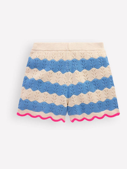 Boden Blue Pointelle Knitted Shorts image 3