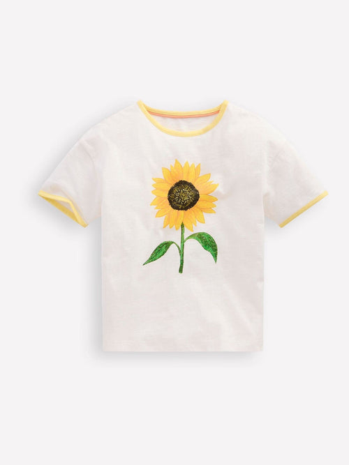 Boden Cream Printed Ringer T-shirt image 1