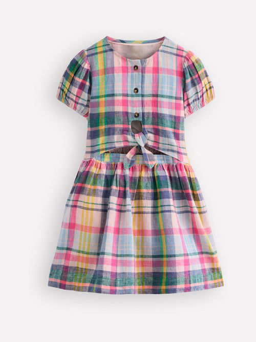 Boden Blue Tie Front Woven Dress image 1