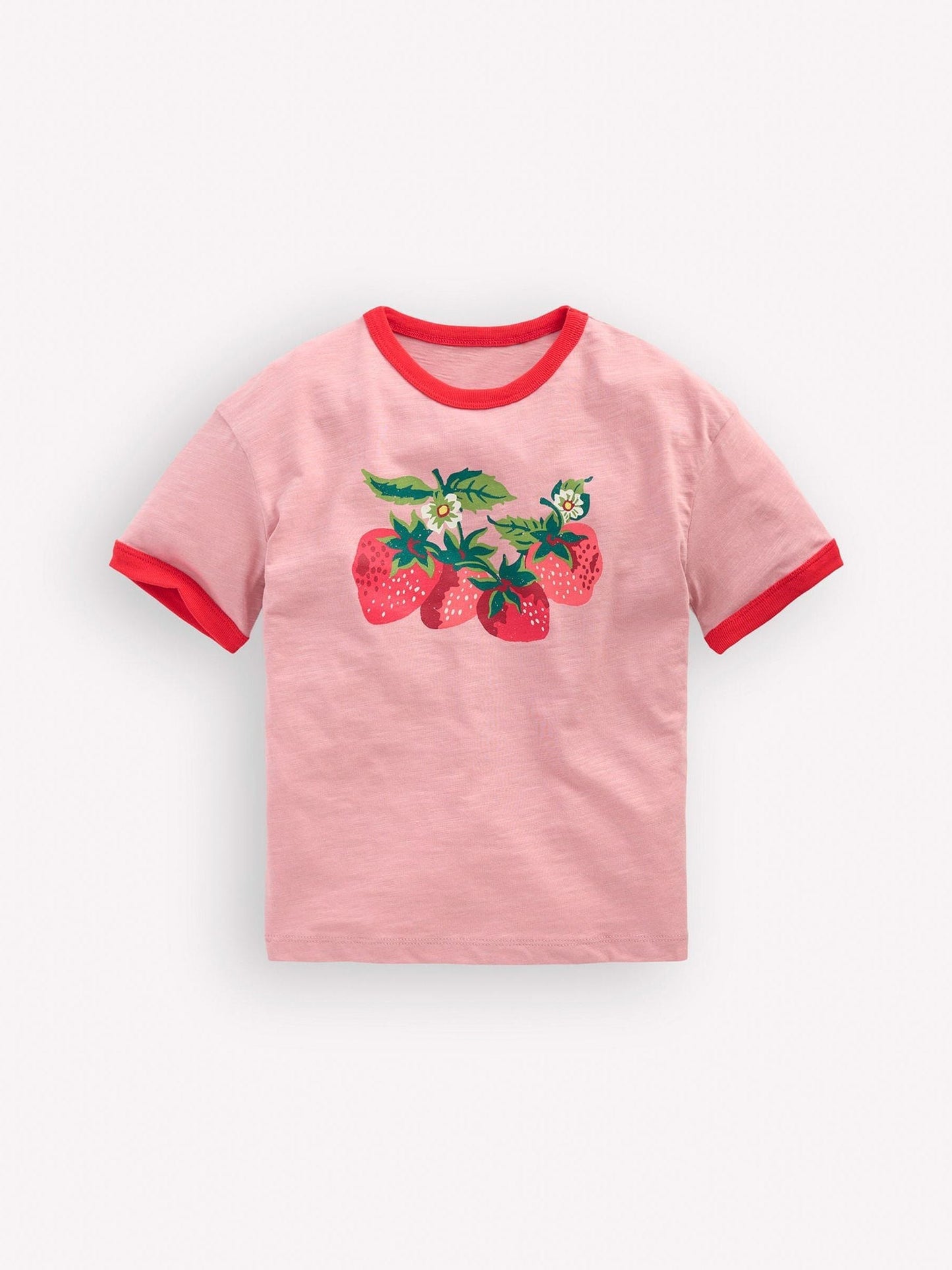 Boden Pink Printed Ringer T-shirt image 1