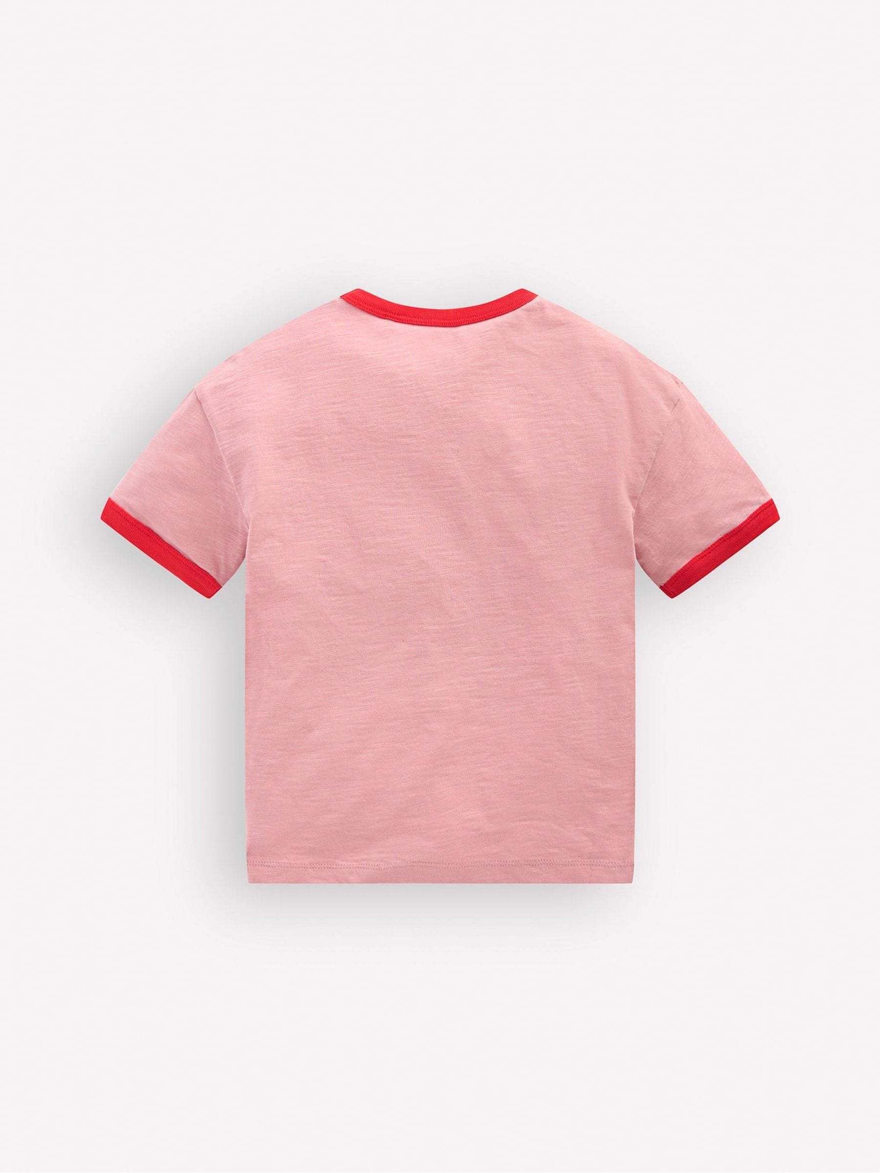 Boden Pink Printed Ringer T-shirt image 2