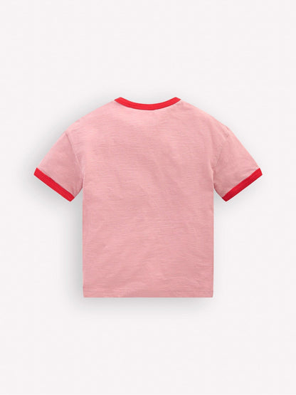 Boden Pink Printed Ringer T-shirt image 2
