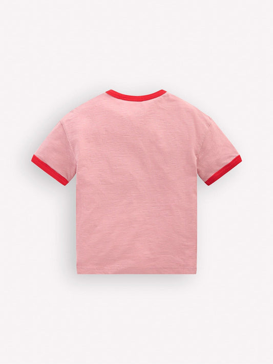 Boden Pink Printed Ringer T-shirt image 2