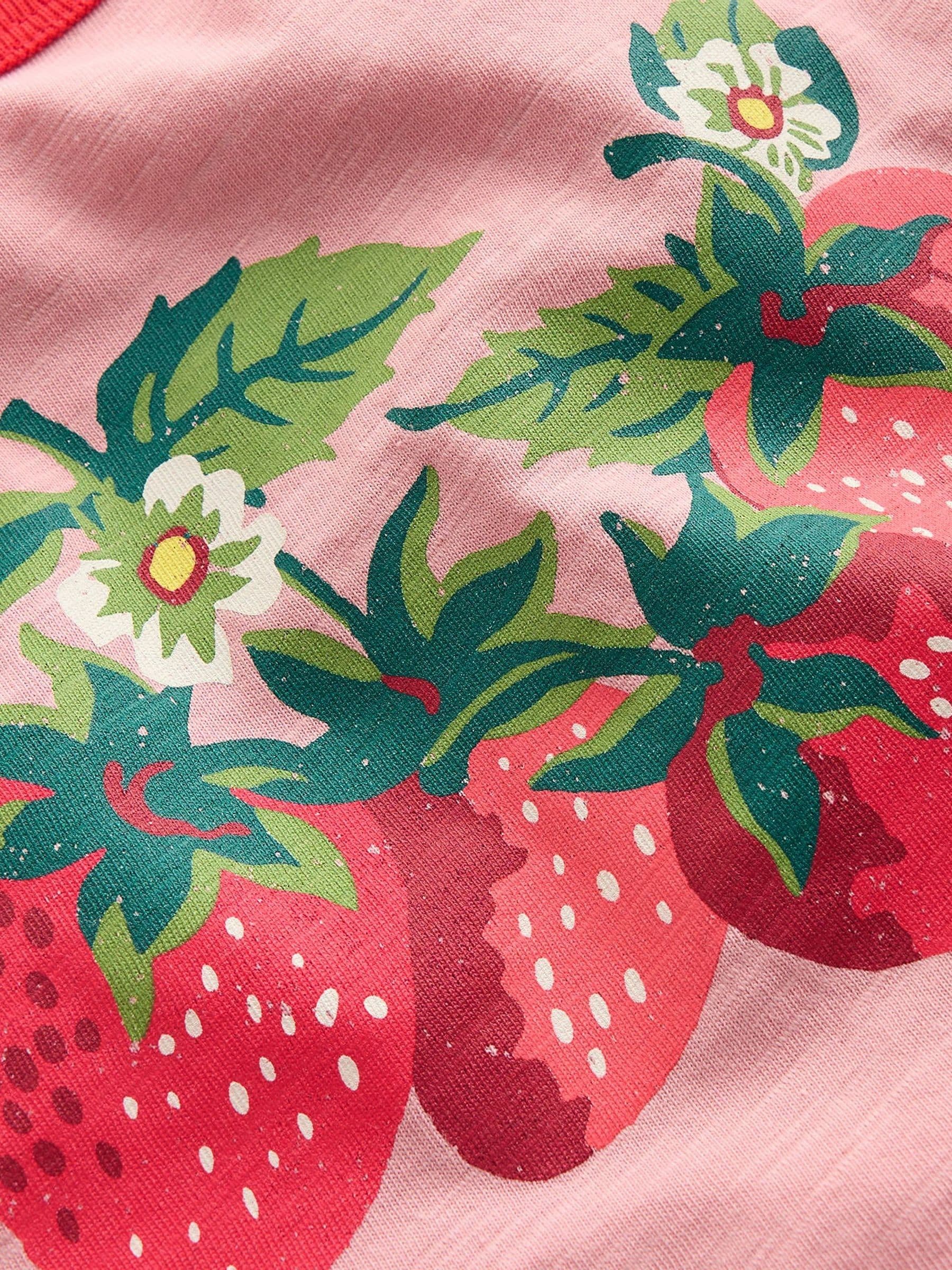 Boden Pink Printed Ringer T-shirt image 3