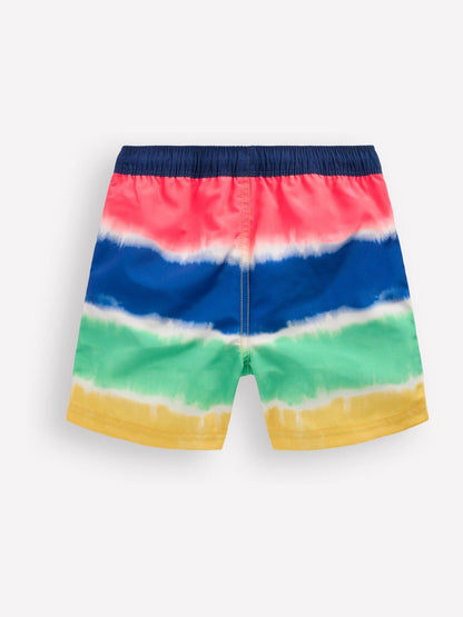 Boden Blue Rainbow Tie Dye Swim Shorts image 2