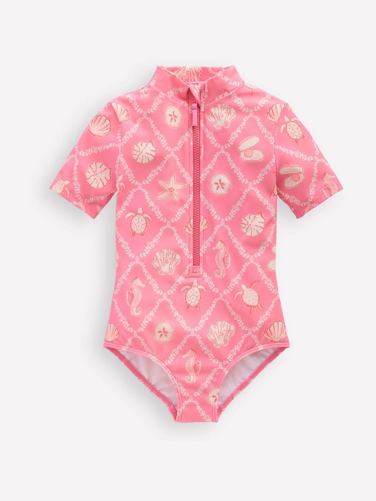 Boden Light Pink Short Sleeve Swimsuit image 1