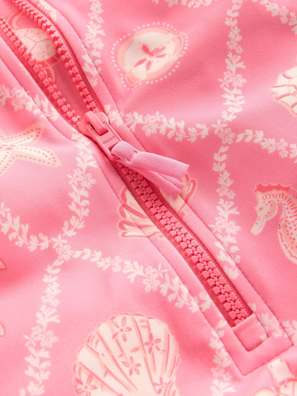 Boden Light Pink Short Sleeve Swimsuit image 3
