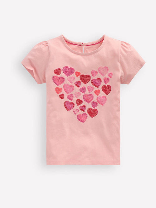 Boden Pink Puff Sleeve Superstitch Top image 1