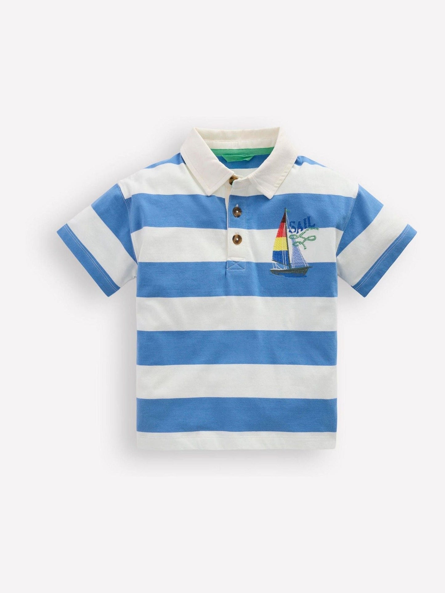 Dsiney Kidz - Boden Blue Relaxed Appliqué Polo Shirt image 1
