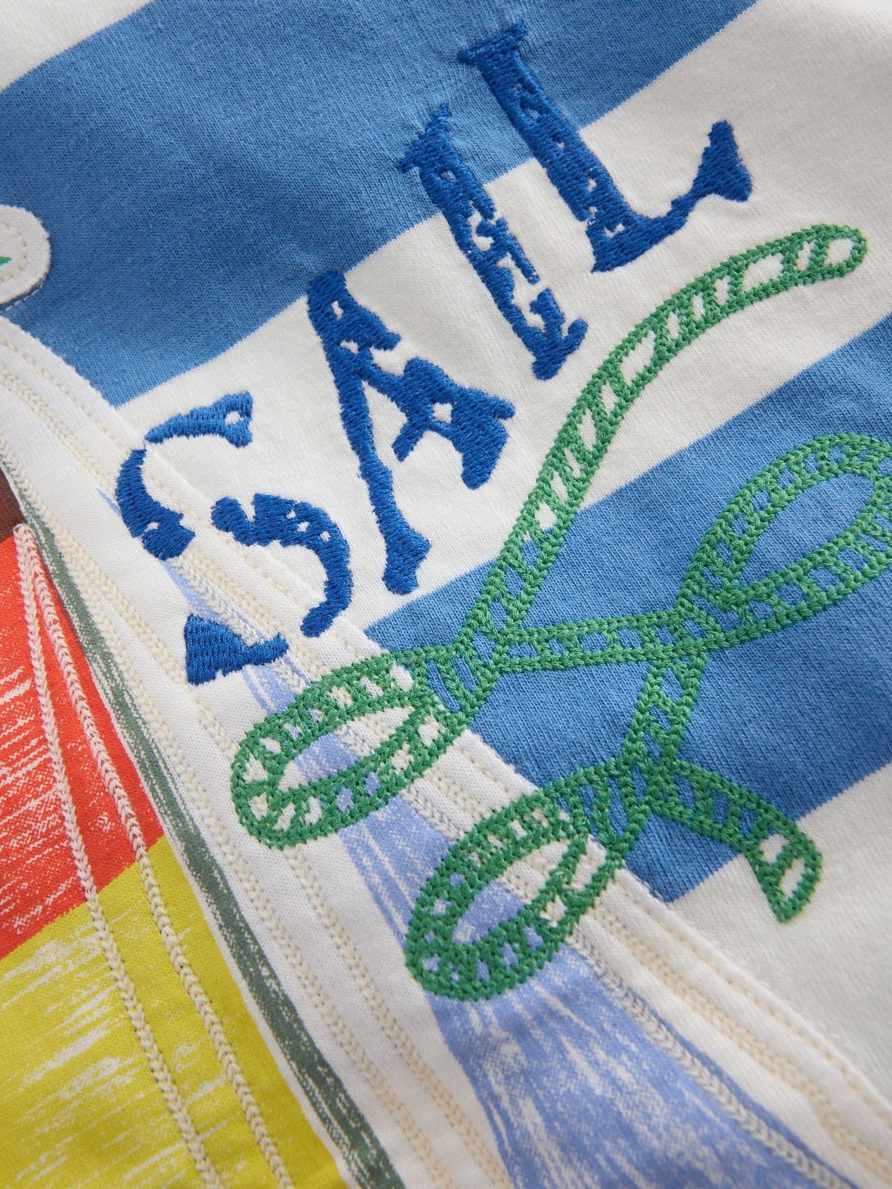 Dsiney Kidz - Boden Blue Relaxed Appliqué Polo Shirt image 3