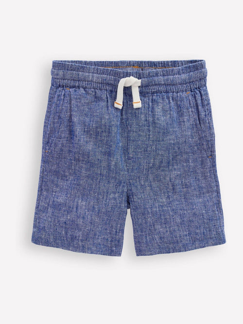 Boden Blue Cotton Linen Blend Shorts image 1