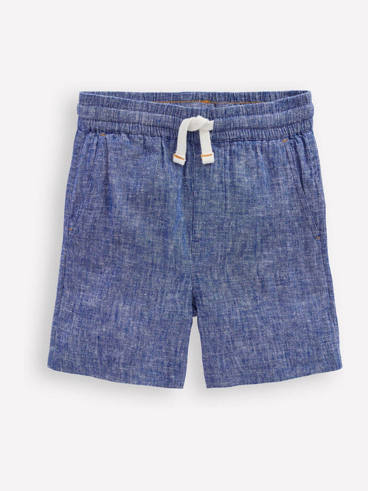 Boden Blue Cotton Linen Blend Shorts image 1