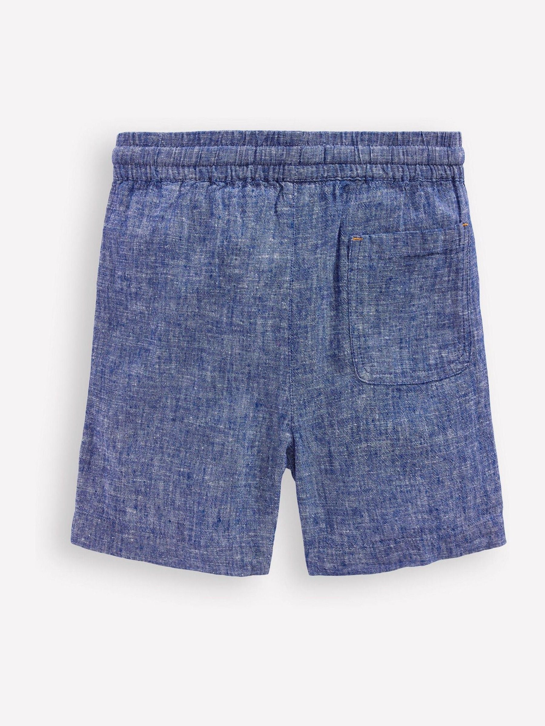 Dsiney Kidz - Boden Blue Cotton Linen Blend Shorts image 2