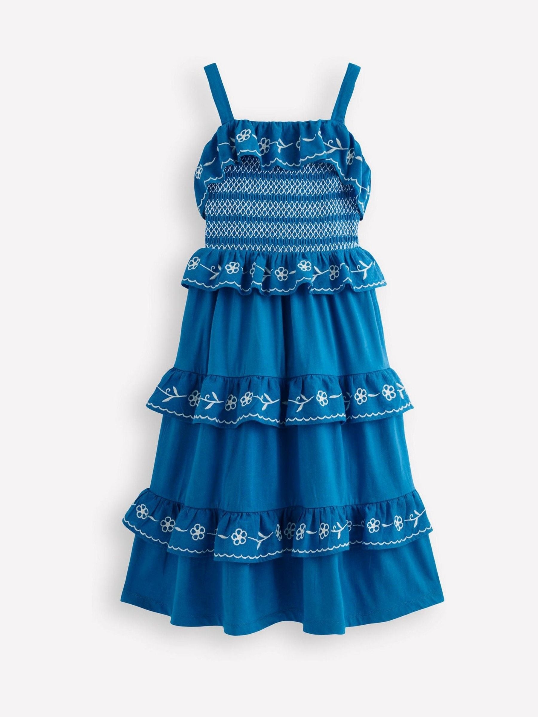 Boden Blue Jersey Embroidered Midi Dress image 1