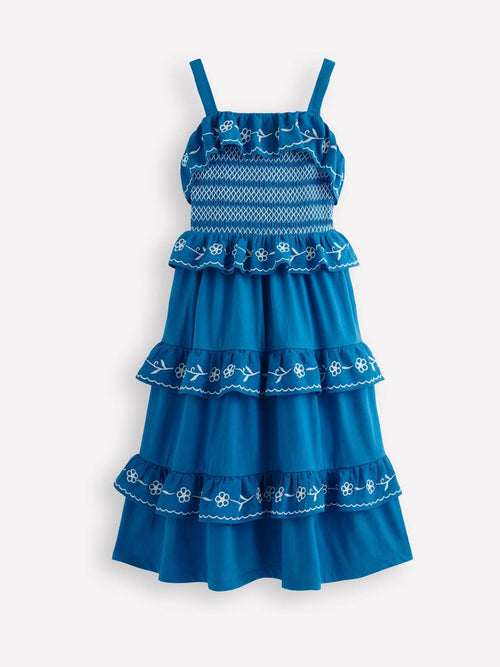 Dsiney Kidz - Boden Blue Jersey Embroidered Midi Dress image 1