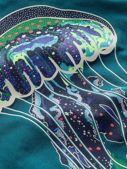 Boden Ocean Blue Depths Jelly Fish Glow-in-the-Dark T-Shirt image 3