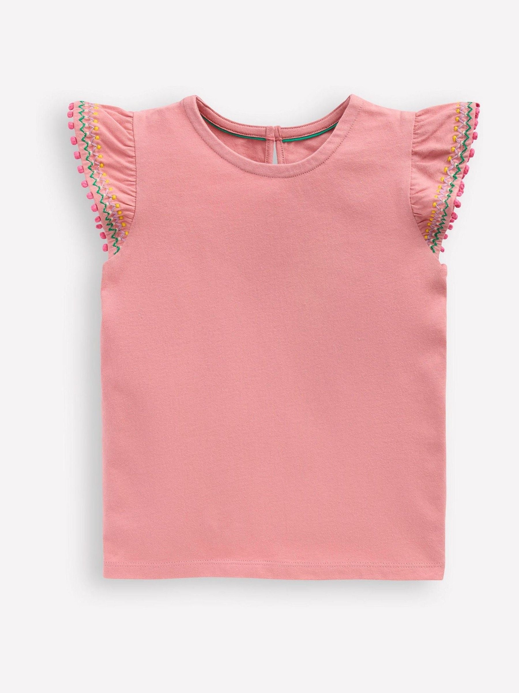 Boden Pink Flutter Sleeve Trim Top image 1