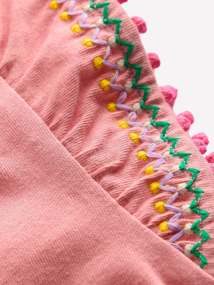 Boden Pink Flutter Sleeve Trim Top image 3