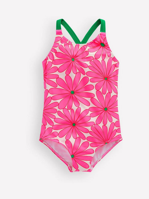 Boden Pink Cross-back Printed Swimsuit image 1