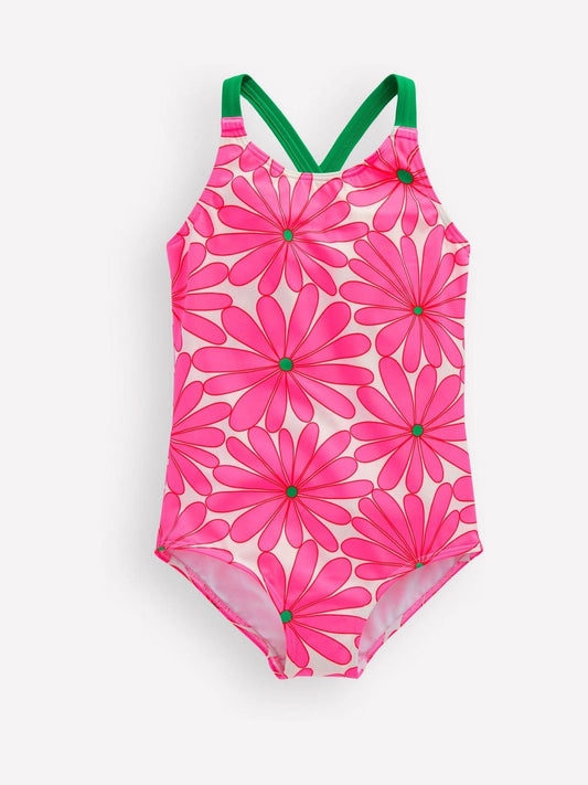 Boden Pink Cross-back Printed Swimsuit image 1