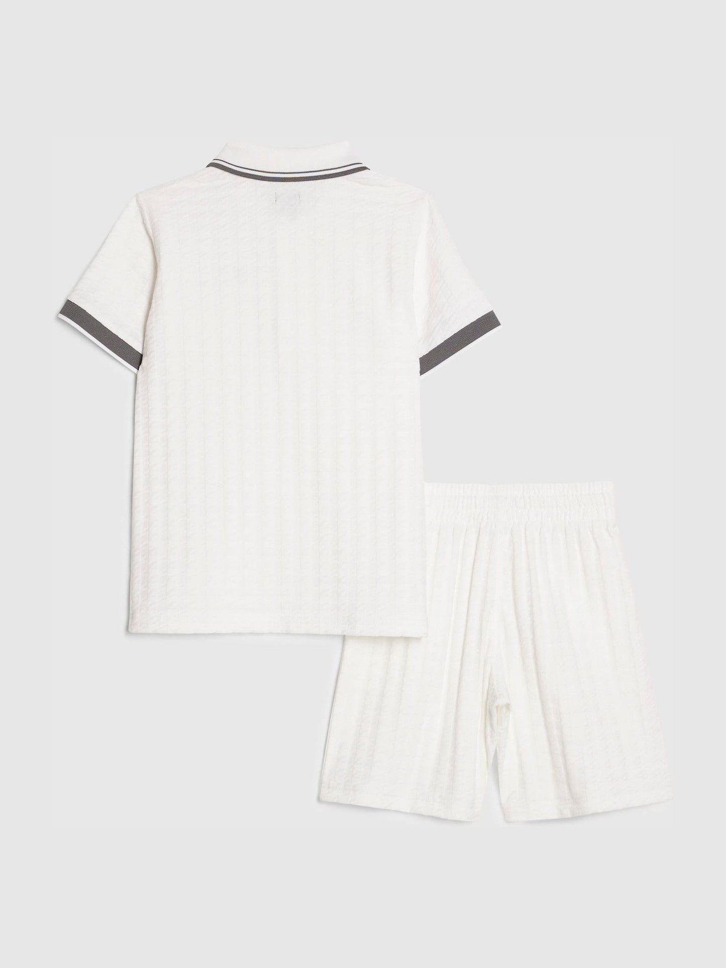 Dsiney Kidz - River Island White Slim Polo Shirt & Shorts Set image 2