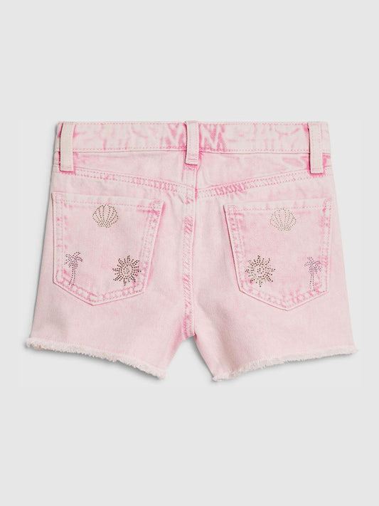 Dsiney Kidz - River Island Pink Palm Tree Hotfix Shorts image 2