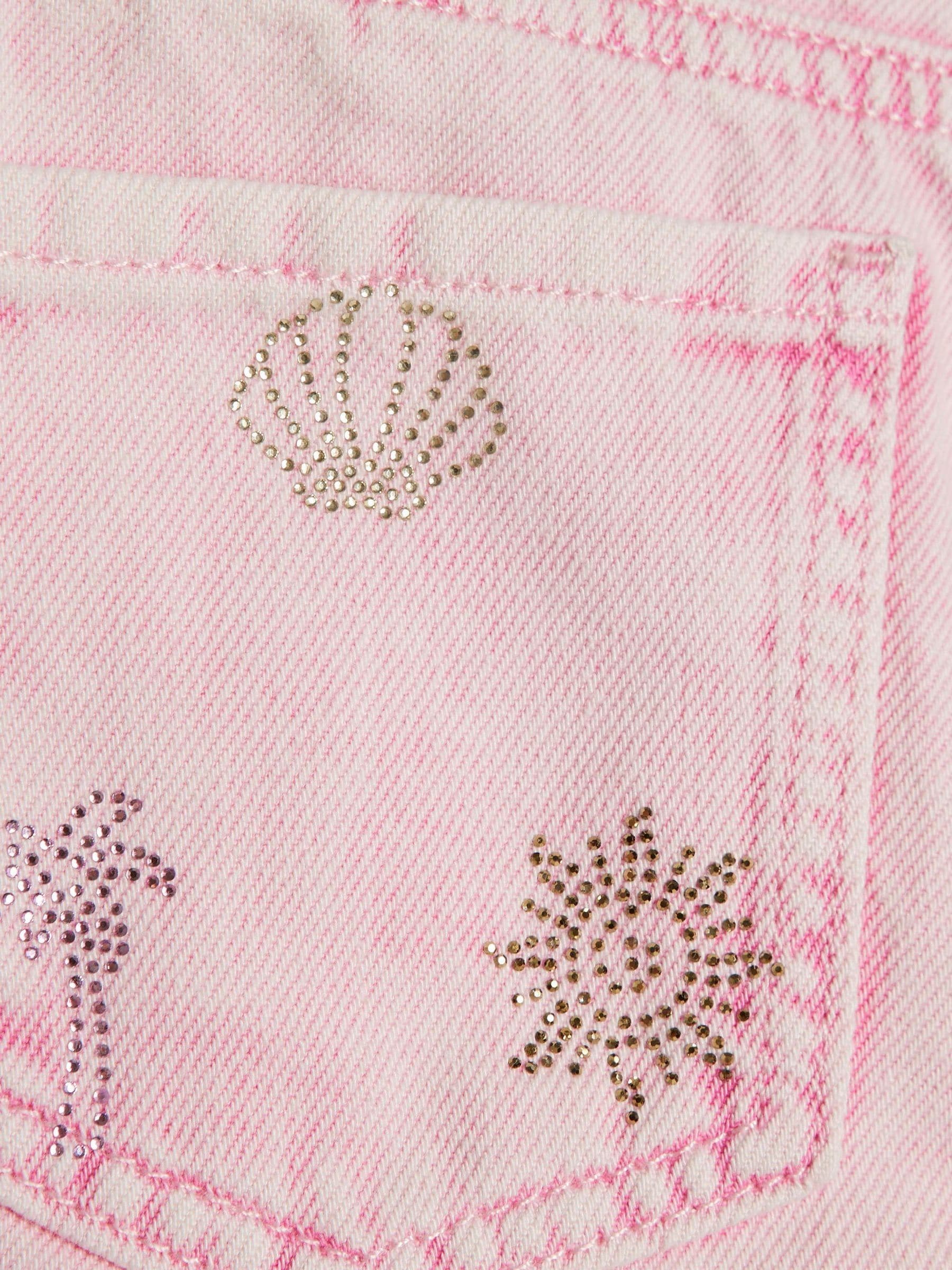 Dsiney Kidz - River Island Pink Palm Tree Hotfix Shorts image 4