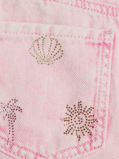 Dsiney Kidz - River Island Pink Palm Tree Hotfix Shorts image 4
