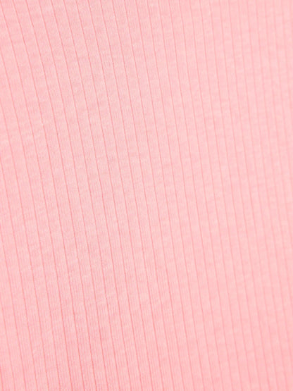 River Island Pink Peplum Bow Top & Rib Shorts Set image 4