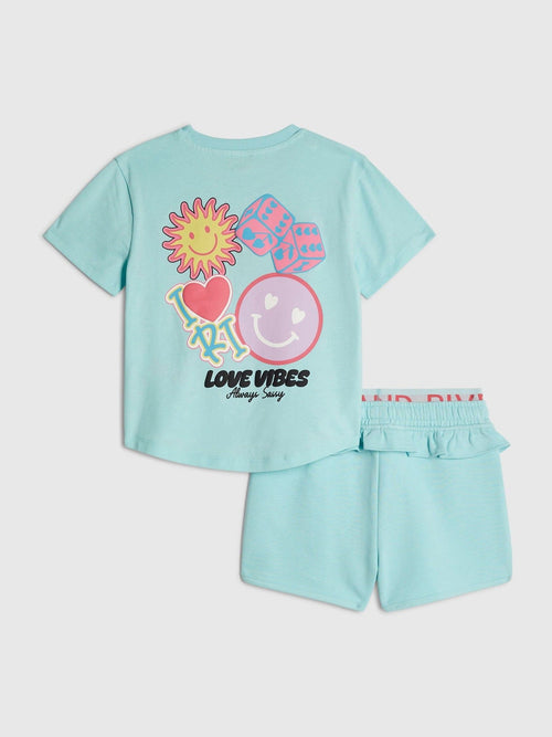 Dsiney Kidz - River Island Blue Iconic Vibes T-Shirt & Shorts Set image 1