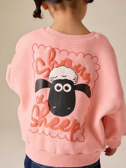 Coral Pink Shaun the Sheep Crew Neck Sweatshirt (9mths-7yrs) - image 1